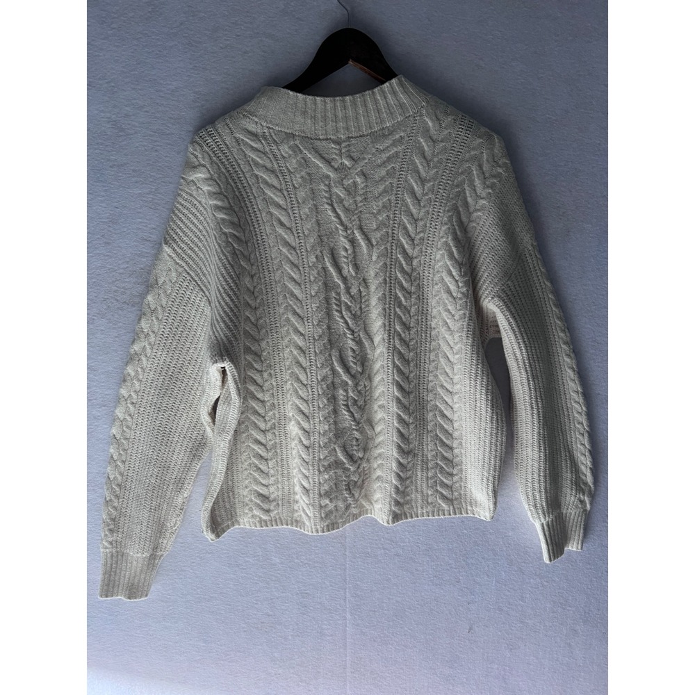 Old Navy SoSoft Cable Knit Sweater Cream Off White Mock Neck Pullover L